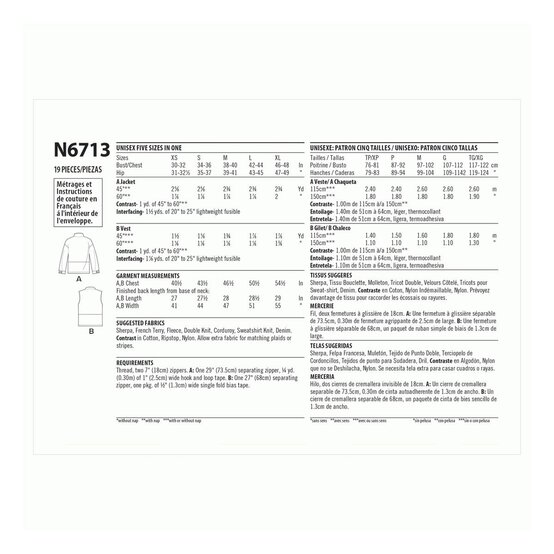 New Look Unisex Zip Jacket Sewing Pattern 6713 (XS-XL) image number 5