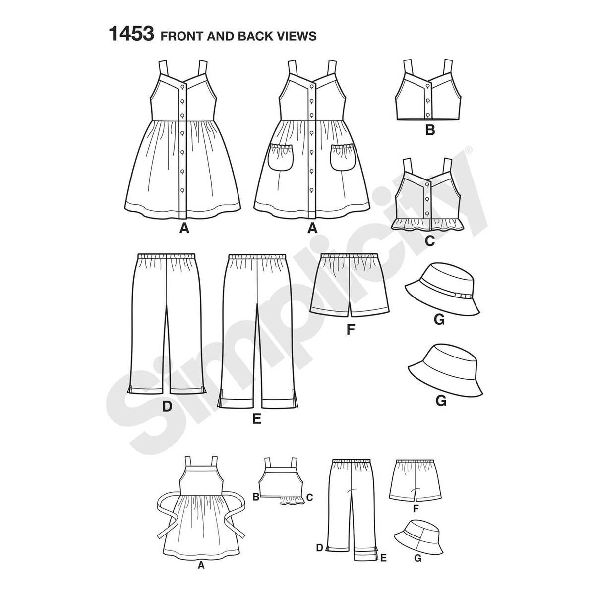 Simplicity Girls' Separates Sewing Pattern 1453 | Hobbycraft