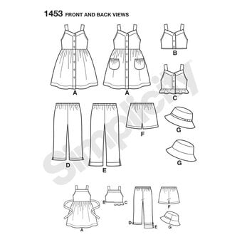 Simplicity Girls' Separates Sewing Pattern 1453