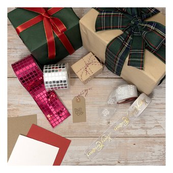 Merry Christmas Printed Organza Ribbon 32mm x 3m
