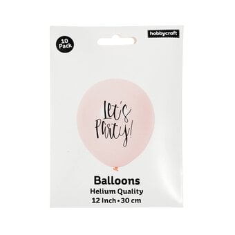 Pink Let’s Party Latex Balloons 10 Pack image number 3