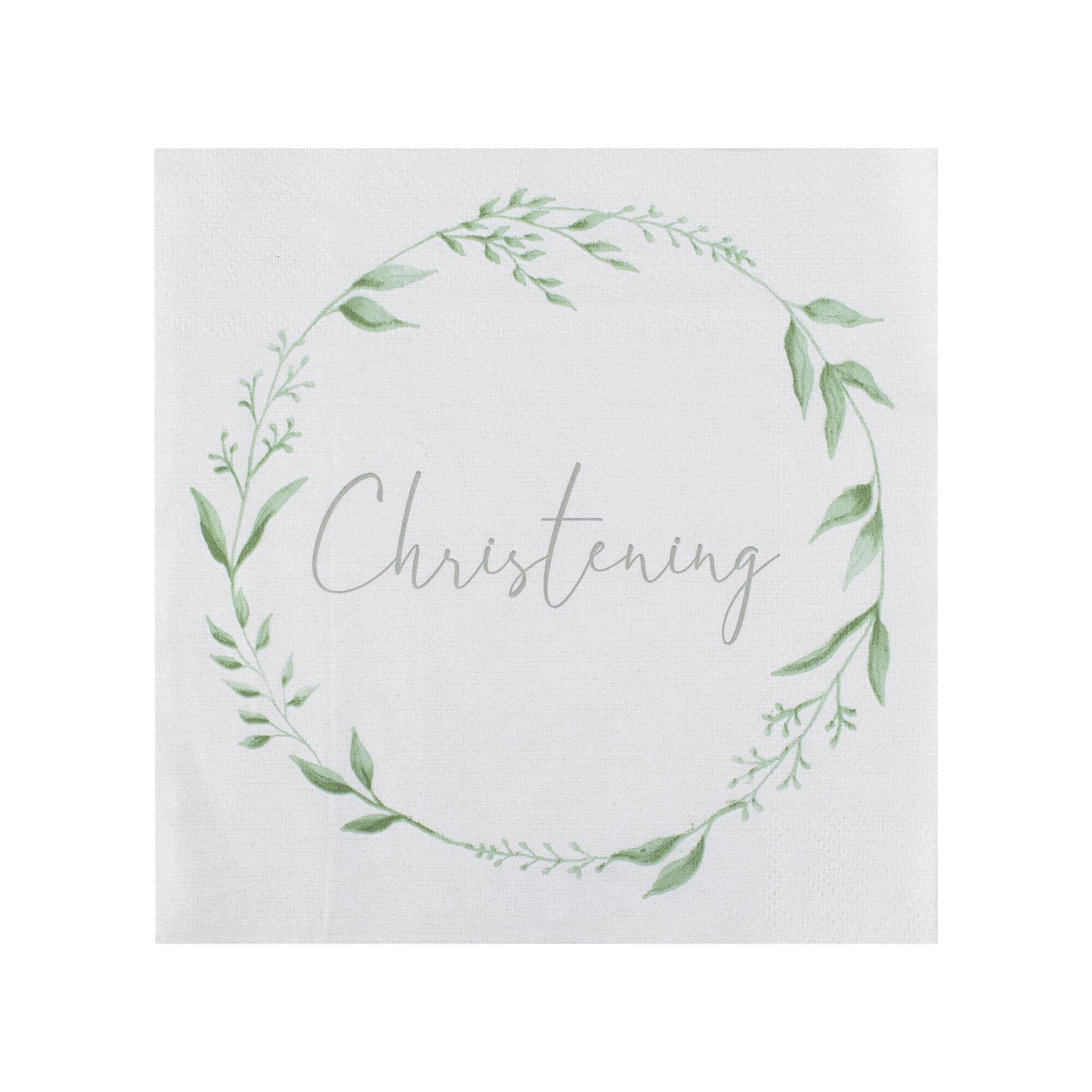 Ginger Ray Christening Wreath Napkins 16 Pack Hobbycraft