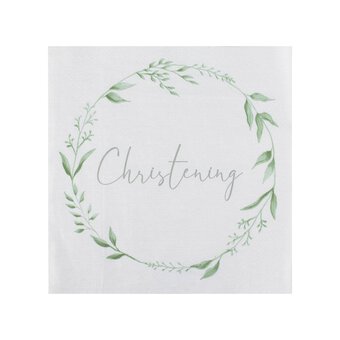 Ginger Ray Christening Wreath Napkins 16 Pack