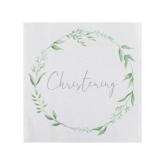 Ginger Ray Christening Wreath Napkins 16 Pack image number 2