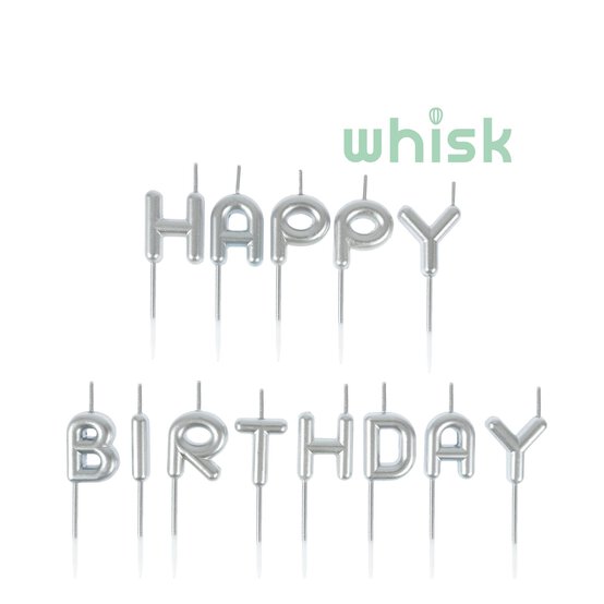 Whisk Silver Happy Birthday Candles 13 Pack  image number 1