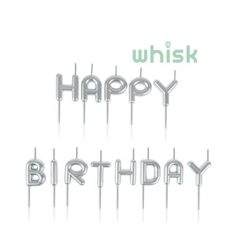 Whisk Silver Happy Birthday Candles 13 Pack 