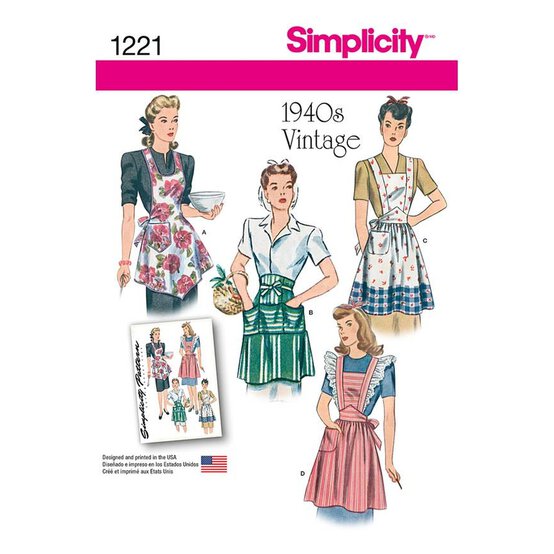 Simplicity Vintage Aprons Sewing Pattern 1221 image number 1