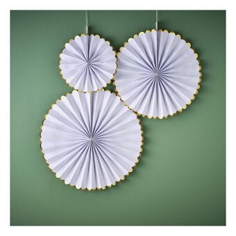 White Party Fan Decorations 3 Pack image number 2