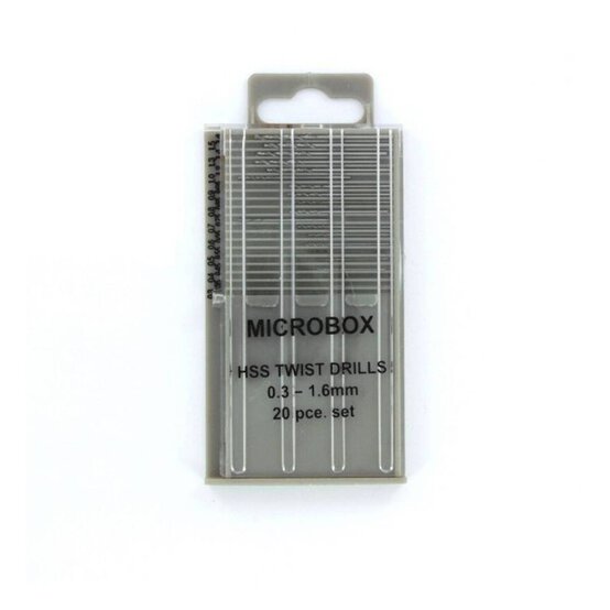 Modelcraft Microbox HSS Twist Drill Set 20 Pack image number 1