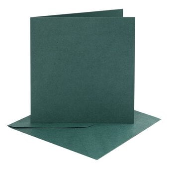 Dark Green Cards and Envelopes 6 x 6 Inches 4 Pack