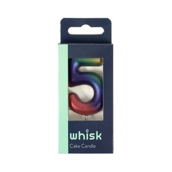 Whisk Metallic Rainbow Number 5 Candle