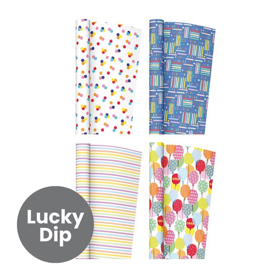 Assorted Happy Birthday Wrapping Paper 69cm x 3m image number 1