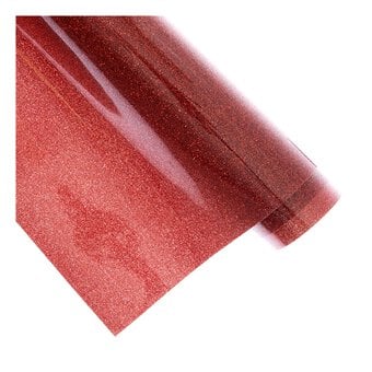 Siser Red Glitter Heat Transfer Vinyl 30cm x 50cm image number 2