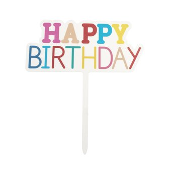 Whisk Rainbow Acrylic Happy Birthday Cake Topper