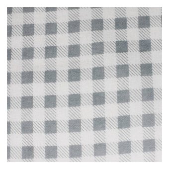 Light Grey Check Winceyette Polycotton Fabric by the Metre
