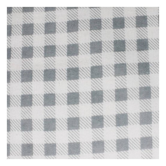 Light Grey Check Winceyette Polycotton Fabric by the Metre image number 2