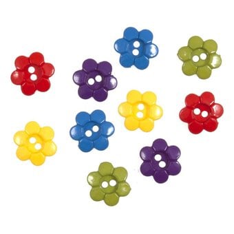 Trimits Six Petal Flower Craft Buttons 10 Pieces
