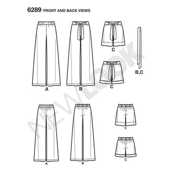 New Look Women's Shorts and Trousers Sewing Pattern 6289