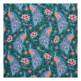 Artisan Paisley Peacocks Cotton Fabric by the Metre image number 2