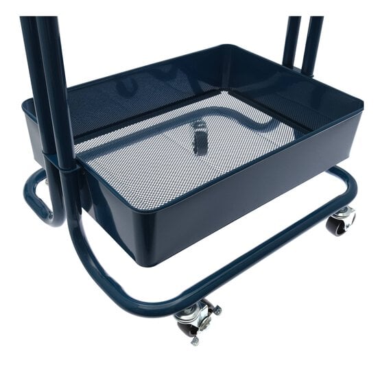 Dark Blue Three Tier Storage Trolley image number 3