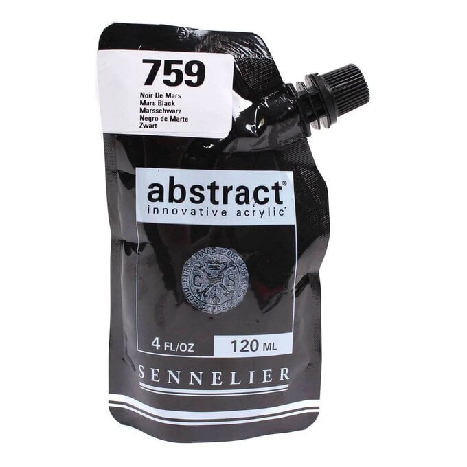 Sennelier Satin Mars Black Abstract Acrylic Paint Pouch 120ml image number 1