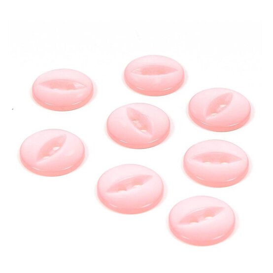 Hemline Pink Basic Fish Eye Button 8 Pack image number 1