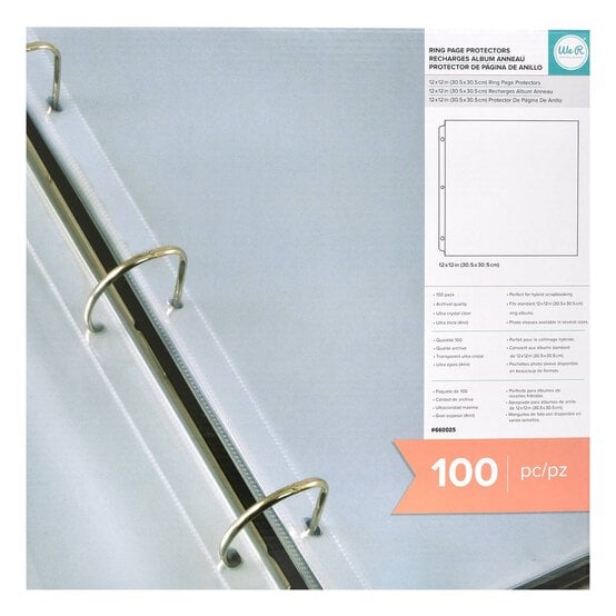 We R Makers Ring Page Protectors 12 x 12 Inches 100 Pack image number 1