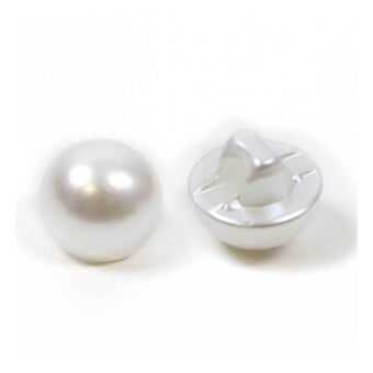 Hemline Cream Basic Pearl Effect Button 2 Pack