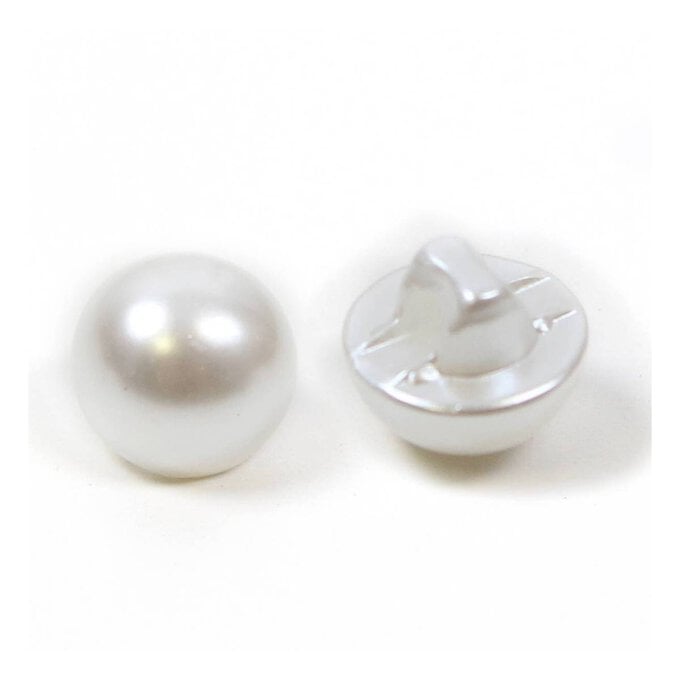 Hemline Cream Basic Pearl Effect Button 2 Pack image number 1