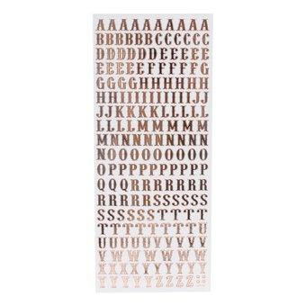 Anita's Rose Gold Traditional Alphabet Outline Stickers image number 2