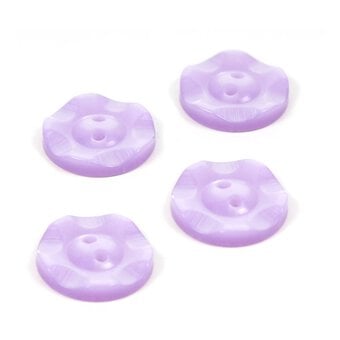 Hemline Lilac Basic Scalloped Edge Button 4 Pack