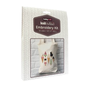 Ice Creams Embroidery Tote Kit