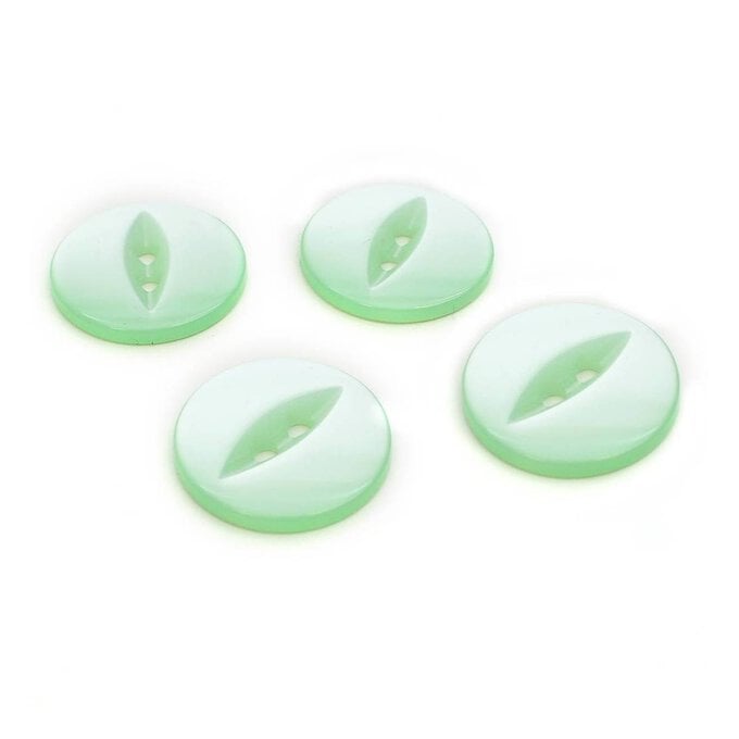 Hemline Light Green Basic Fish Eye Button 4 Pack image number 1