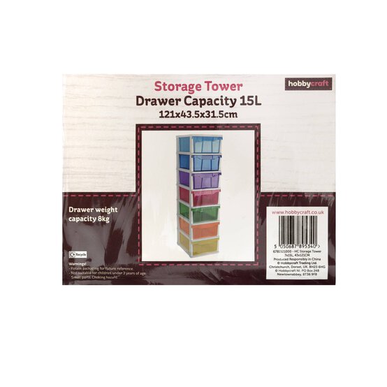 Multicolour Storage Tower 7 Drawers image number 6