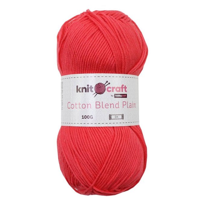 Knitcraft Coral Cotton Blend Plain DK Yarn 100g image number 1