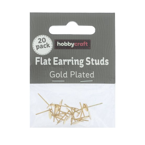 Gold Plated Midi Flat Stud 20 Pack image number 1