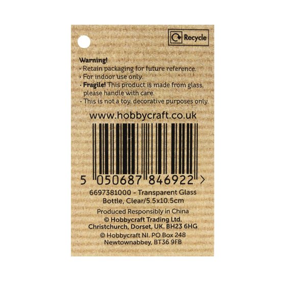 Transparent Glass Bottle 10.5cm  image number 4