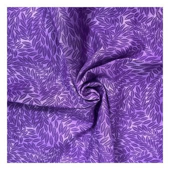 Purple Cotton Textured Leaf Blender Fabric by the Metre