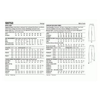 Simplicity Women's Trousers  Sewing Pattern S9753 (R5 14-22)