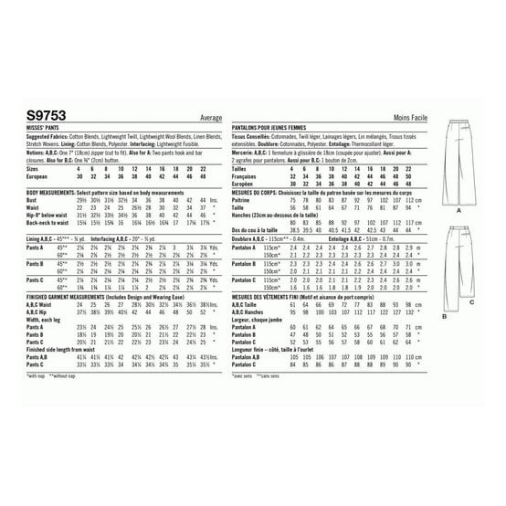 Simplicity Women's Trousers  Sewing Pattern S9753 (R5 14-22) image number 2