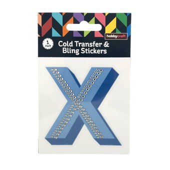 Cold Transfer and Bling Letter X Sticker Set