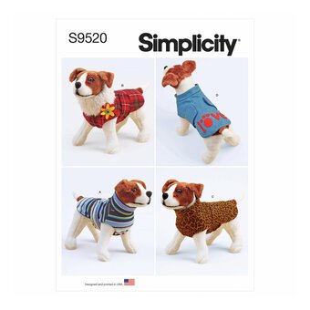 Simplicity Dog Coat Sewing Pattern S9520 (XS-XL)