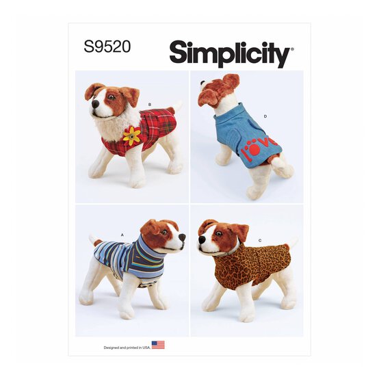 Simplicity Dog Coat Sewing Pattern S9520 (XS-XL) image number 1