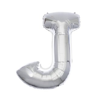 Extra Large Silver Foil Letter J Balloon