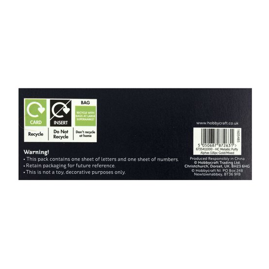 Gold Metallic Puffy Alphabet Stickers 116 Pieces  image number 5