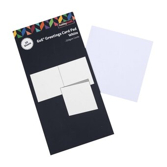 White Greetings Card Pad 6 x 6 Inches 20 Pack 