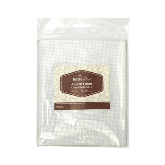 White 18 Count Aida Fabric 76cm x 91cm image number 1