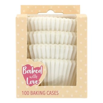 Baked With Love White Cupcake Cases 100 Pack