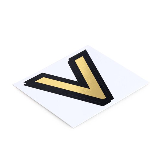 Black and Gold Vinyl Letter V Sticker 5cm image number 2