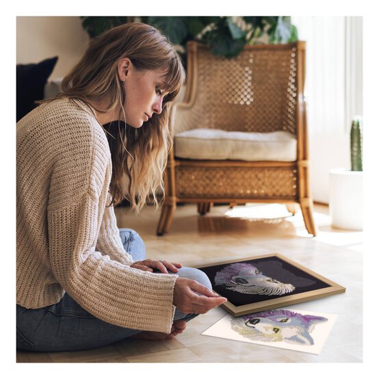 Kitfix Snow Wolf Sequin Art Blue Premium Kit image number 3